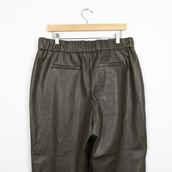 NWT A New Day Women's High-Rise Faux Leather Tapered Ankle Pull-On Pants Size L - Picture 5 of 8